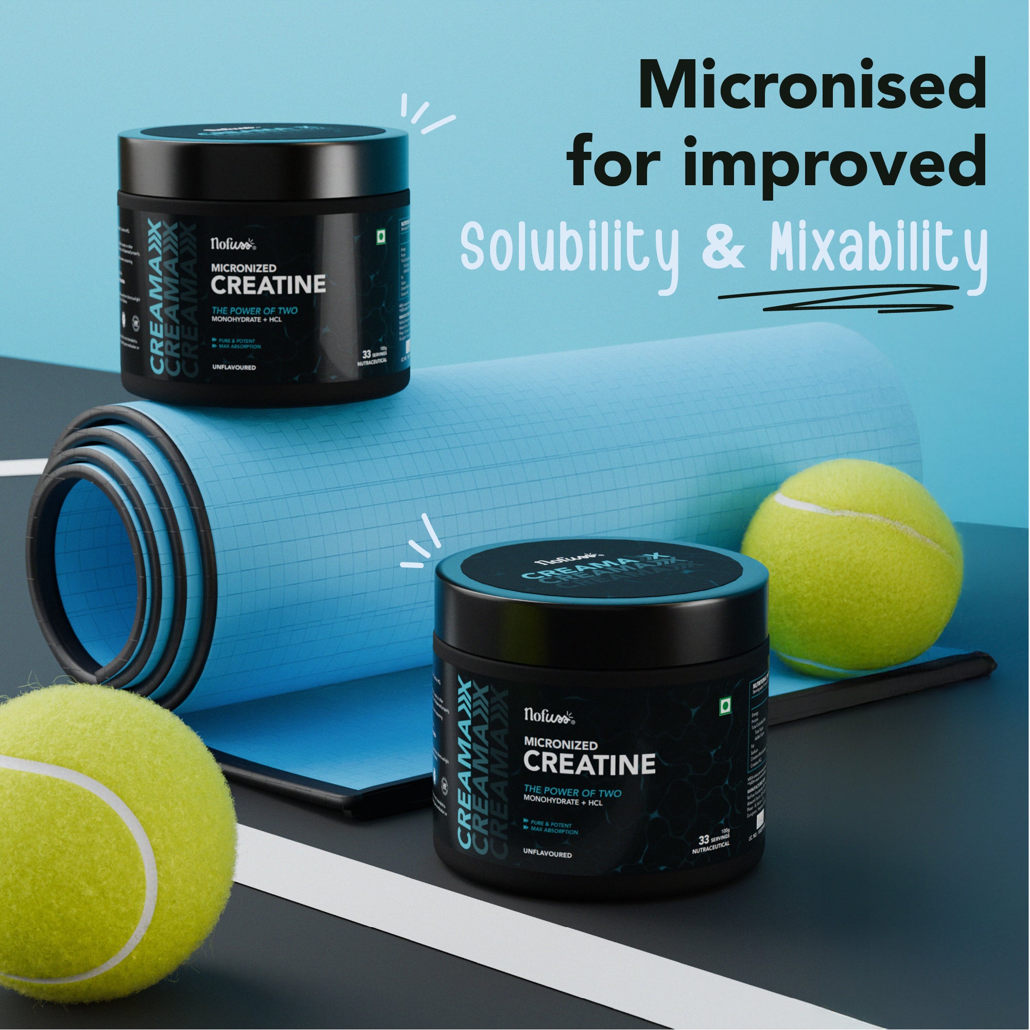 NoFuss CreaMaxx Creatine- Micronized for Absorption