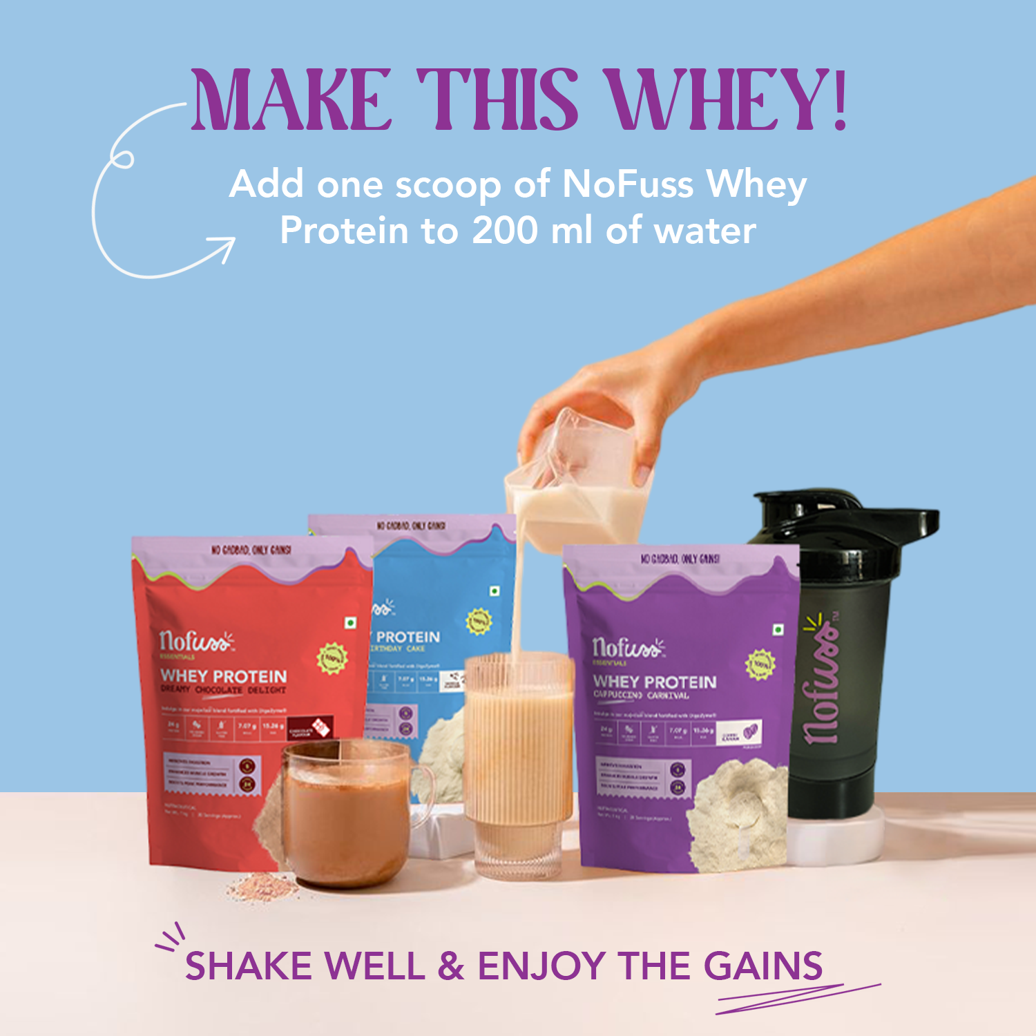 NoFuss Essentials Whey Protein - Vanilla Birthday Cake