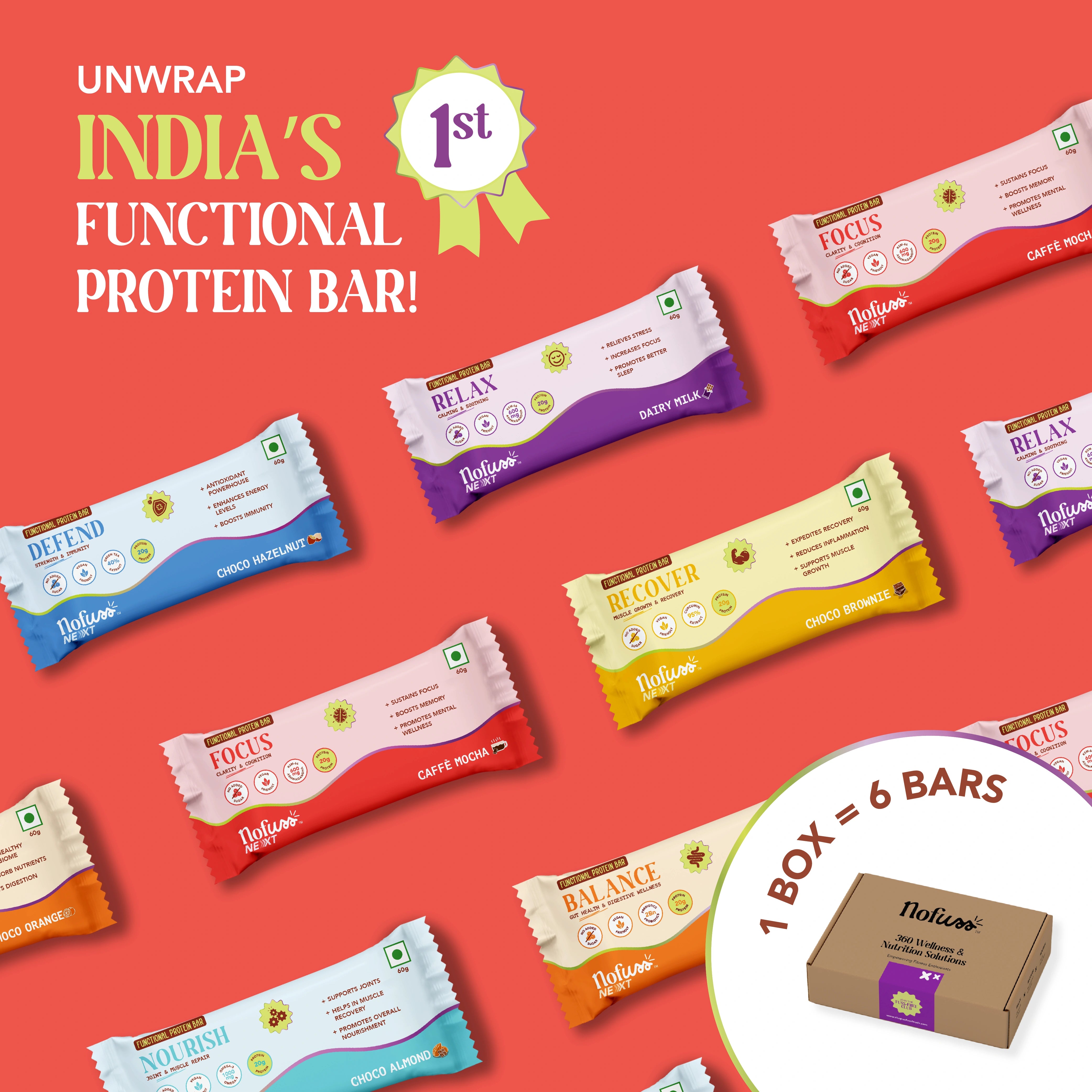 Functional Protein Bar Assorted Pack